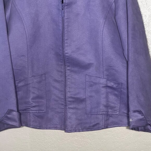 Gabrielle Rohde-Royce Womens Lavender Zip-Up Jacket Size L Lightweight Soft Fini - Picture 4 of 15